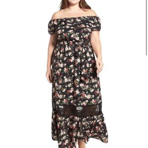 BEAUTIFUL floral off the shoulder tie waist maxi size 20